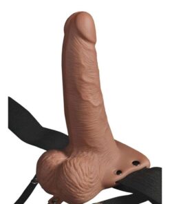 FETISH FANTASY SERIES - ARNÉS AJUSTABLE PENE REALÍSTICO CON TESTÍCULOS RECARGABLE Y VIBRADOR 15 CM