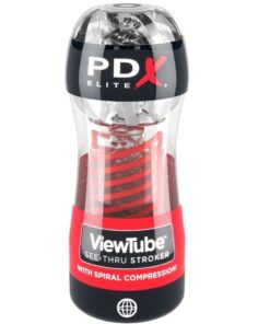 PDX ELITE - MASTURBADOR STROKER VIEWTUBE 2 COMPRESION ESPIRAL TRANSPARENTE