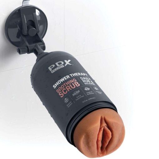 PDX PLUS - MASTURBADOR STROKER DISEÑO DISCRETO DE BOTE CHAMPU SOOTHING SCRUB CARAMELO - Imagen 2