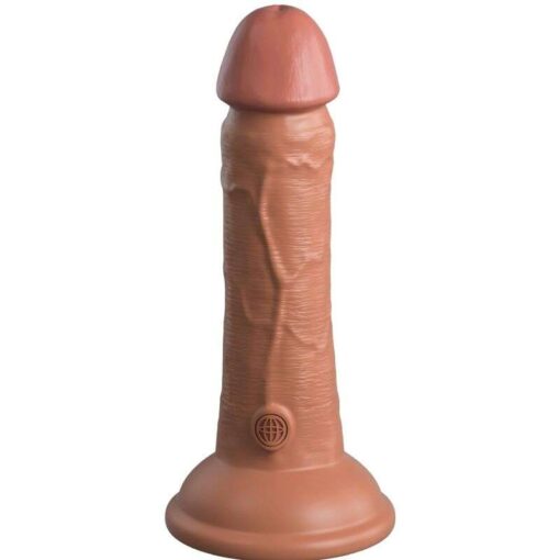 KING COCK - ÉLITE DILDO REALÍSTICO VIBRADOR  SILICONA 15.2 CM CARAMELO - Imagen 2