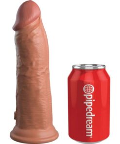 KING COCK - ÉLITE DILDO REALÍSTICO VIBRADOR  SILICONA 20.3 CM CARAMELO