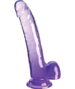 KING COCK - CLEAR DILDO CON TESTÍCULOS 20.3 CM MORADO