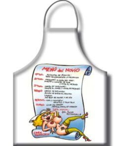 DIABLO PICANTE - DELANTAL MENU NOVIO TEXTO ESPAÑOL