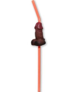 DIABLO PICANTE - BOLSA 5 PAJITAS PENE GRANDE NEGRO
