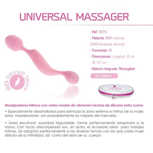 FEMINTIMATE - MASAJEADOR UNIVERSAL VIBRADOR SILICONA ROSA - Imagen 4