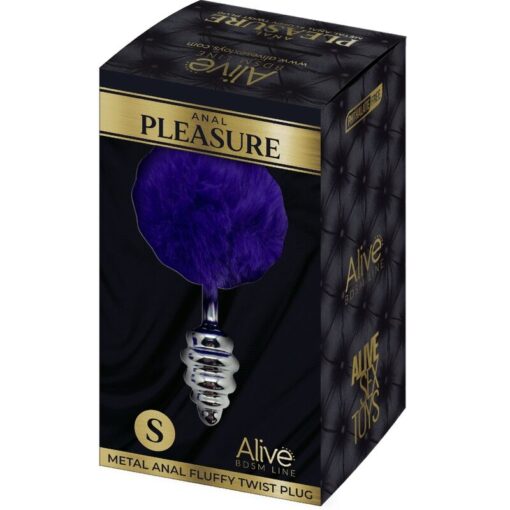 ALIVE - ANAL PLEASURE PLUG ESPIRAL METAL POMPON VIOLETA OSCURO TALLA S - Imagen 5