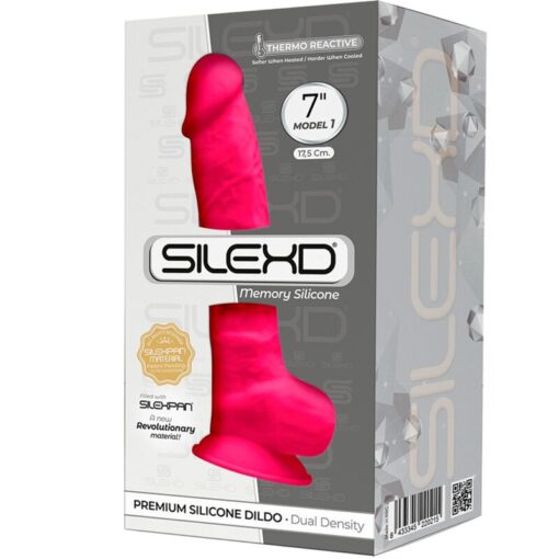 SILEXD - MODELO 1 PENE REALÍSTICO SILICONA PREMIUM SILEXPAN FUCSIA 17.5 CM - Imagen 3