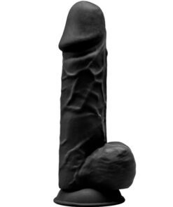 SILEXD - MODELO 1 PENE REALISTICO SILICONA PREMIUM SILEXPAN NEGRO 21.5 CM