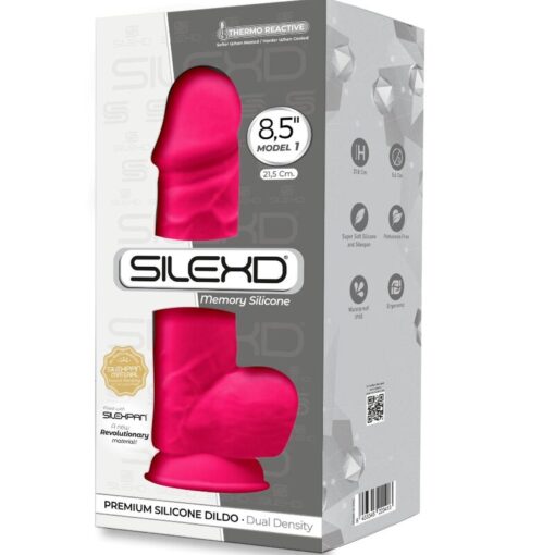 SILEXD - MODELO 2 PENE REALÍSTICO SILICONA PREMIUM SILEXPAN FUCSIA 23 CM - Imagen 3
