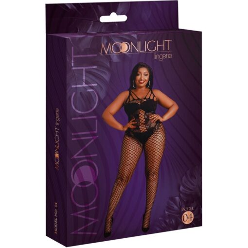 MOONLIGHT - MODELO 4 BODYSTOCKING NEGRO TALLA ÚNICA / PLUS SIZE - Imagen 3