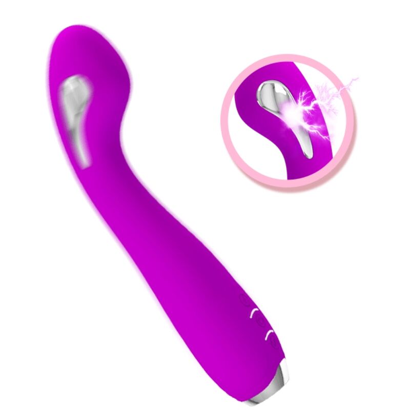 PRETTY LOVE - HECTOR VIBRADOR ELECTROSHOCK RECARGABLE  IMPERMEABLE MORADO - Imagen 4