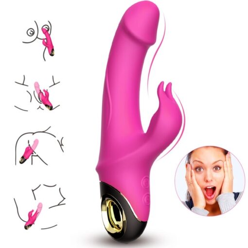 ARMONY - METEROR DILDO VIBRADOR RABBIT ROTADOR FUCSIA - Imagen 2