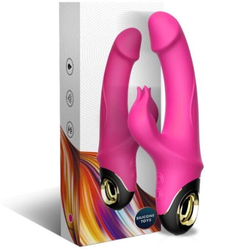 ARMONY - METEROR DILDO VIBRADOR RABBIT ROTADOR FUCSIA - Imagen 5
