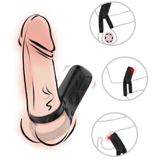 ARMONY - DOBLE ANILLO VIBRADOR NEGRO - Imagen 4