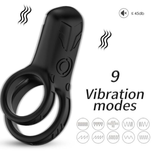ARMONY - DOBLE ANILLO VIBRADOR NEGRO - Imagen 2