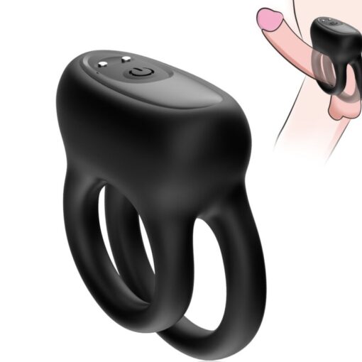 ARMONY - DOBLE ANILLO VIBRADOR NEGRO - Imagen 5