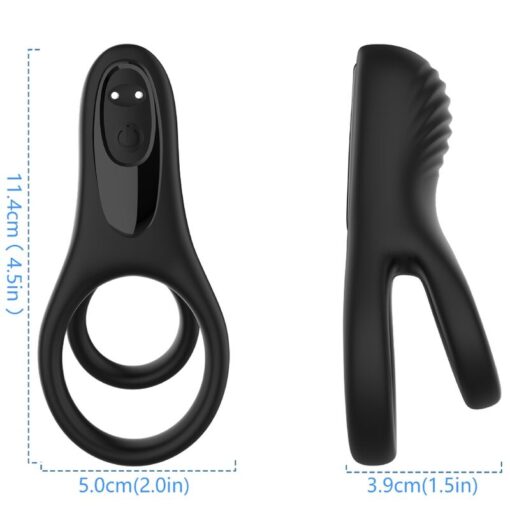 ARMONY - DOBLE ANILLO VIBRADOR NEGRO - Imagen 4