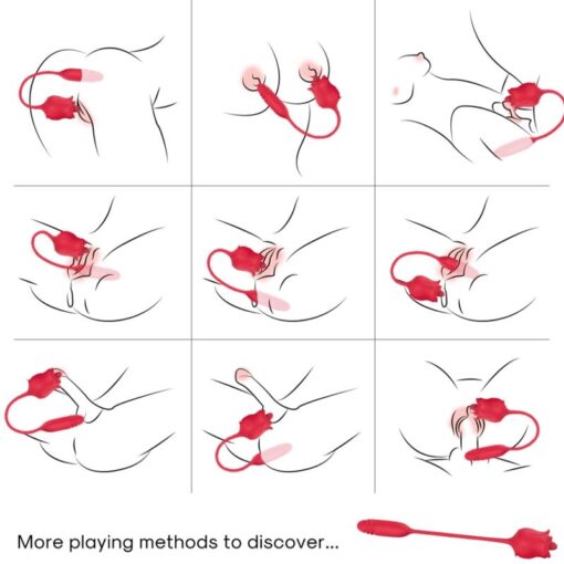 ARMONY - ROSA 3 EN 1, ESTIMULADOR, ONDAS ESTIMULADORAS Y UPDOWN CON COLA ROJO - Imagen 2