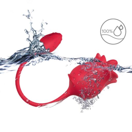 ARMONY - ROSA 2 EN 1 ESTIMULADOR SUCCIONADOR  VIBRADOR 10 MODOS CON COLA ROJO - Imagen 3