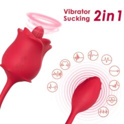 ARMONY - ROSA 2 EN 1 ESTIMULADOR ONDAS ESTIMULADORAS  VIBRADOR 10 MODOS CON COLA ROJO