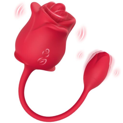 ARMONY - ROSA 2 EN 1 ESTIMULADOR SUCCIONADOR  VIBRADOR 10 MODOS CON COLA ROJO - Imagen 5