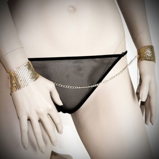 BIJOUX - DÉSIR MÉTALLIQUE ESPOSAS MALLA METALICA DORADA - Imagen 2