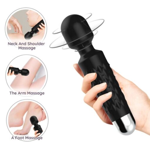 ARMONY - POSTMAN MASAJEADOR  VIBRADOR CABEZA FLEXIBLE NEGRO - Imagen 4