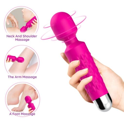 ARMONY - POSTMAN MASAJEADOR  VIBRADOR CABEZA FLEXIBLE FUCSIA - Imagen 4