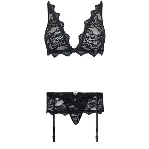 LIVCO CORSETTI FASHION - BELITA LC 90231 SUJETADOR + PANTY + LIGUERO NEGRO S/M - Imagen 5
