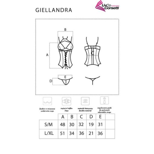 LIVCO CORSETTI FASHION - GIELLANDRA FOR THE SENSES COLLECTION CORSET + PANTY NEGRO - Imagen 5