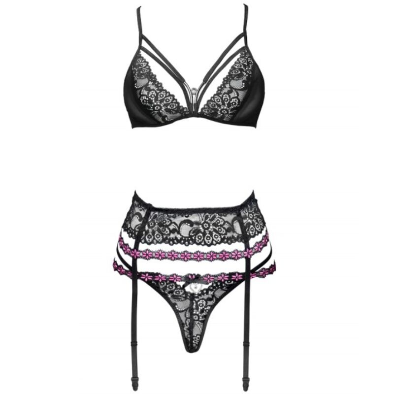 LIVCO CORSETTI FASHION - SNEHANA LC 90443 SUJETADOR + LIGUERO + PANTY NEGRO - Imagen 3