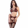CHILIROSE - CR 4468 SET CUATRO PIEZAS ROJO  NEGRO S/M
