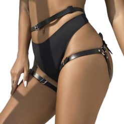 Alternative view of SUBBLIME - ARNÉS CINTURA Y PIERNAS CUERO NEGRO TALLA ÚNICA