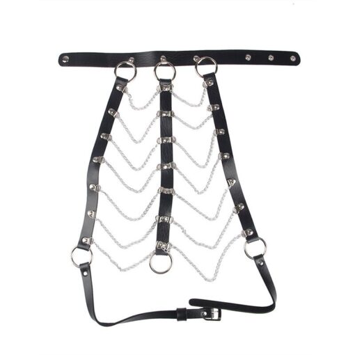 SUBBLIME - ARNÉS DE PECHO CADENAS CUERO NEGRO TALLA ÚNICA - Imagen 4