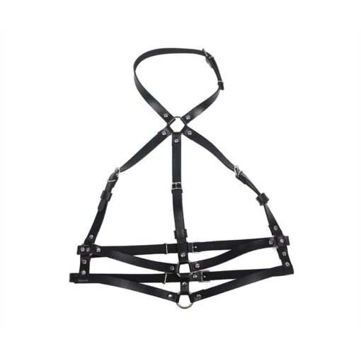 SUBBLIME - ARNÉS DE PECHO ANILLAS DE CUERO NEGRO TALLA ÚNICA - Imagen 4