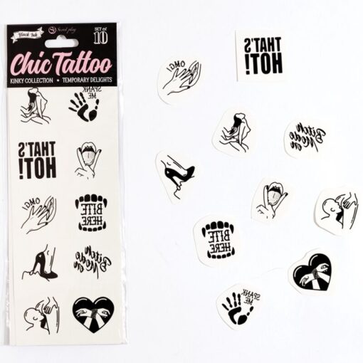 SECRET PLAY - SET DE 10 TATTOOS TEMPORALES KINKY COLLECTION - Imagen 4