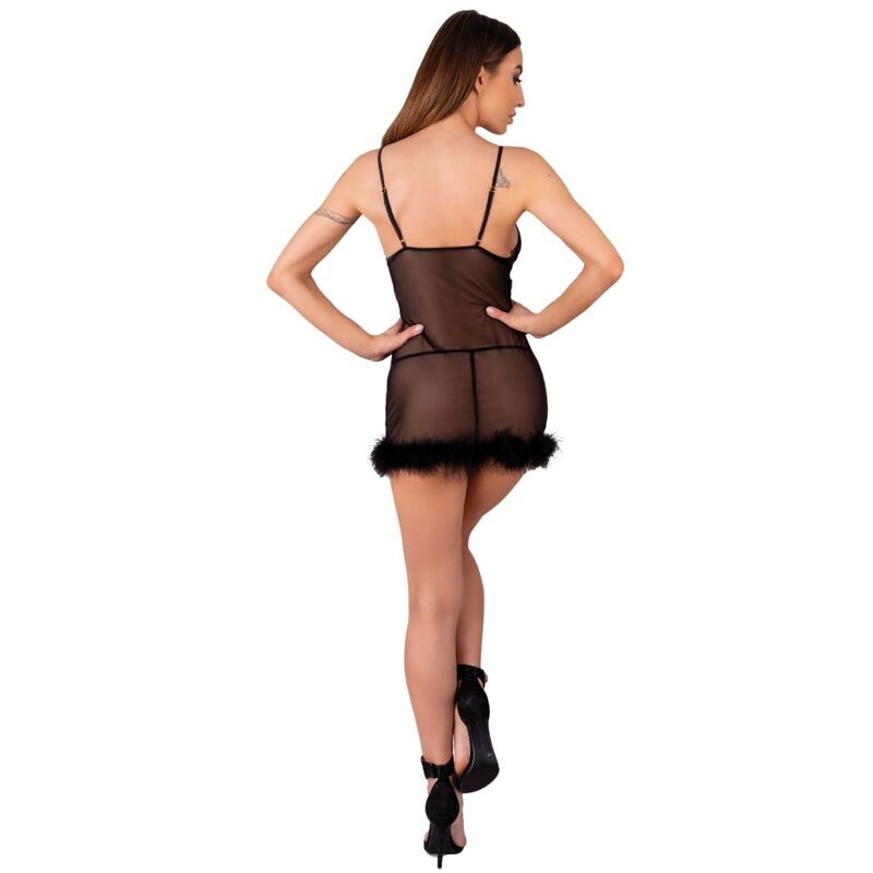 LIVCO CORSETTI FASHION - ZERUNAM SET BABYDOLL + TANGA NEGRO - Imagen 2