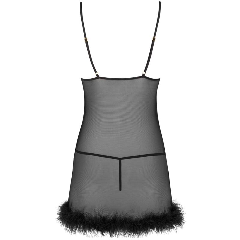 LIVCO CORSETTI FASHION - ZERUNAM SET BABYDOLL + TANGA NEGRO - Imagen 4