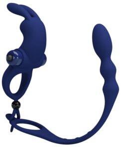 PRETTY LOVE - AYAD ANILLO VIBRADOR RABBIT CON PLUG AZUL