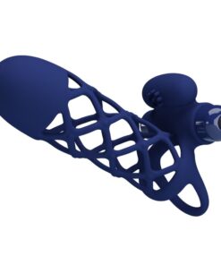 PRETTY LOVE - GIANN ANILLO VIBRADOR CON FUNDA DE SILICONA AZUL