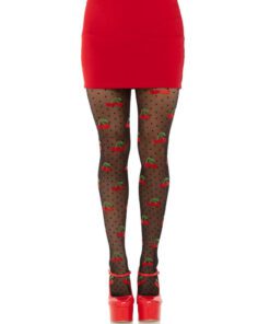 LEG AVENUE - MEDIAS LUNARES CEREZA NEGRO
