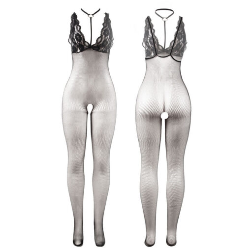 SUBBLIME - 951993 BODYSTOCKING CROTCHLESS DE REJILLA TRANSPARENTE NEGRO TALLA ÚNICA - Imagen 3