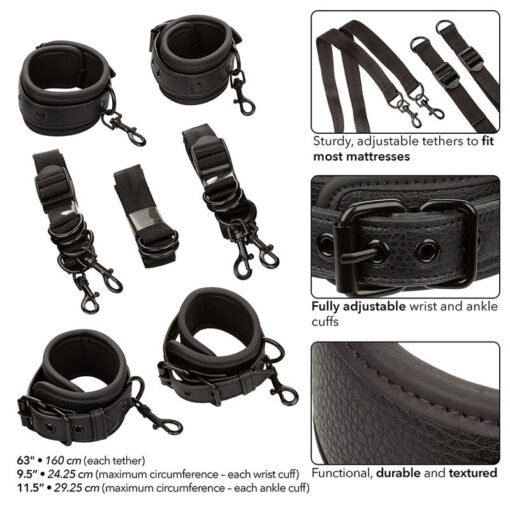 CALEXOTICS - NOCTURNAL RESTRICCIONES DE CAMA CUERO AJUSTABLE NEGRO - Imagen 3