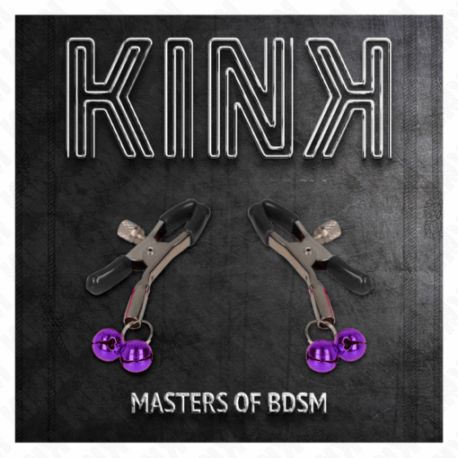 KINK - PINZAS PARA PEZONES CON DOBLE CAMPANILLA VIOLETA 6 CM - Imagen 5