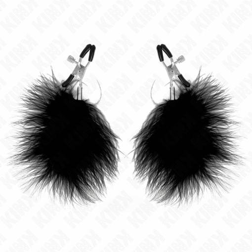 KINK - PINZAS PARA PEZONES CON PLUMA NEGRO 7 CM - Imagen 2