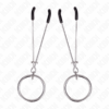 KINK - PINZAS PARA PEZONES FINA CON ARO PLATEADO 7 CM