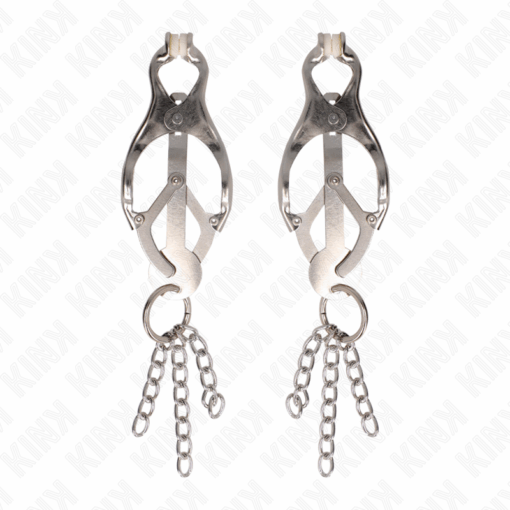 KINK - PINZAS PARA PEZONES ESTILO JAPONÉS CON CADENAS PLATEADO - Imagen 2