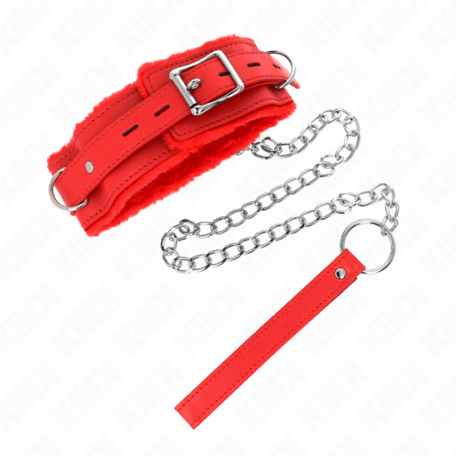 KINK - COLLAR CON CORREA 65 CM CON RESTRICCIONES ROJO AJUSTABLE 36-42 CM X 5.5 CM - Imagen 3