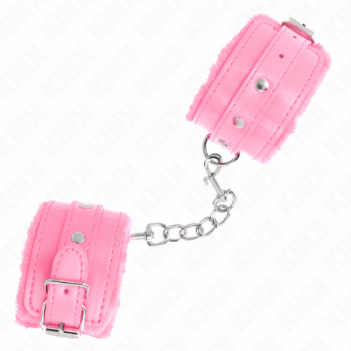 KINK - MUÑEQUERAS FORRADAS PREMIUM ROSA CON CORREA ROSA AJUSTABLE 17-29 CM X 6 CM - Imagen 2