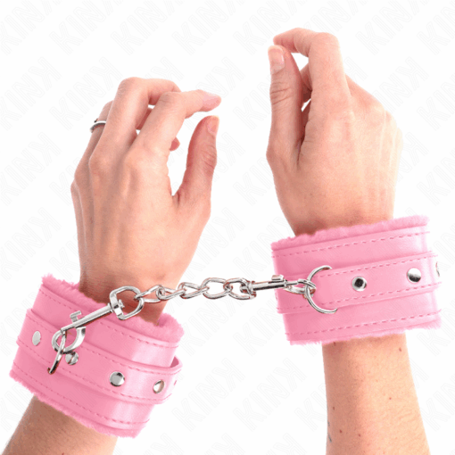 KINK - MUÑEQUERAS FORRADAS PREMIUM ROSA CON CORREA ROSA AJUSTABLE 17-29 CM X 6 CM - Imagen 4